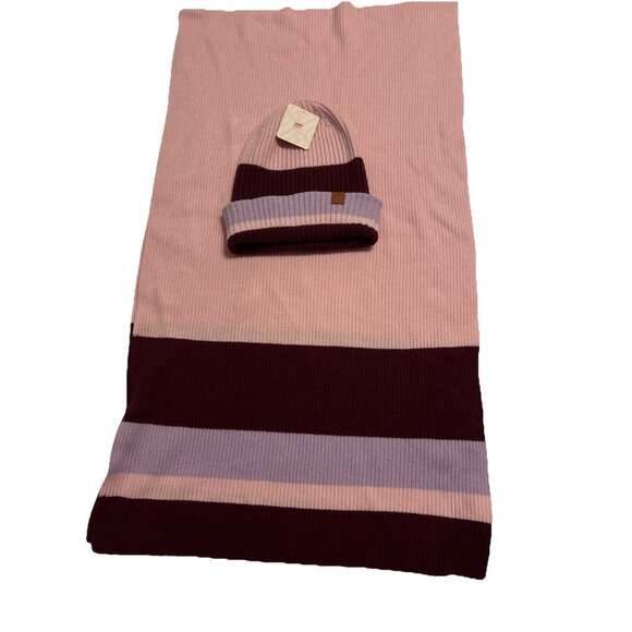 Fabletics Woman’s Hat And Scarf Set Pink & Purple NWT - Picture 5 of 5